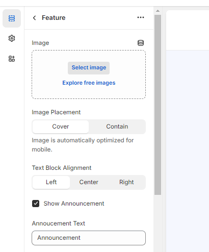 Feature Block Settings I