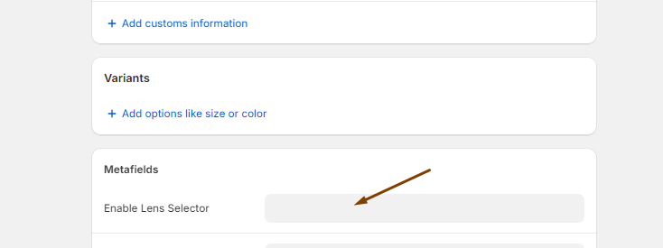 Metalens Product Metafield