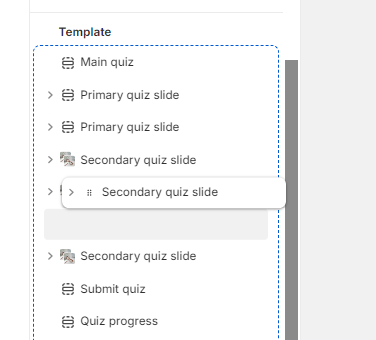 Quiz Reorder Sections