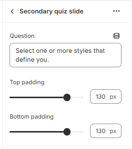 Quiz Secondary Settings